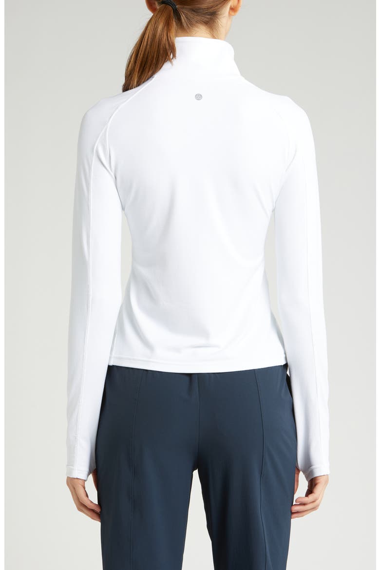 Replay Piqué Quarter Zip Top, Alternate, color, WHITE