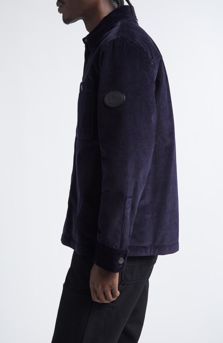 Burberry Onslow Corduroy Overshirt, Alternate, color, Twilight Blue