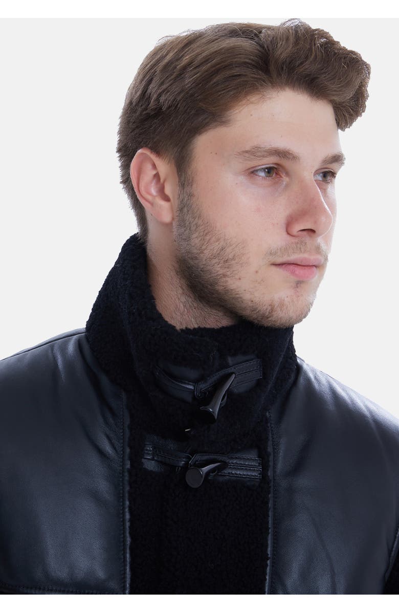 Furniq UK Vincent Sheepskin Jacket, Alternate, color, Black