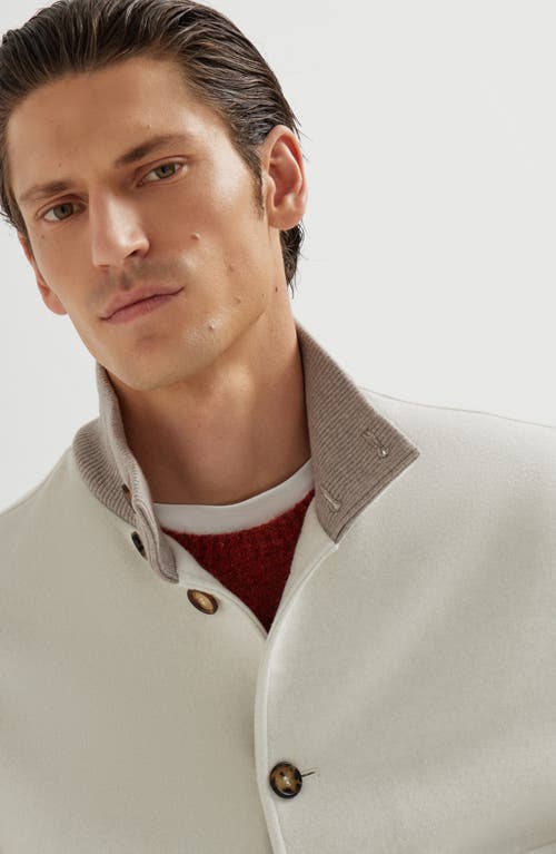 Brunello Cucinelli Wool Bomber Jacket Puffer Jackets White In White