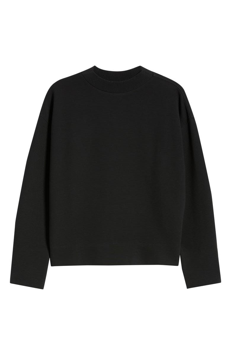 Caslon<sup>®</sup> Ottoman Knit Mock Neck Sweatshirt, Alternate, color, Black