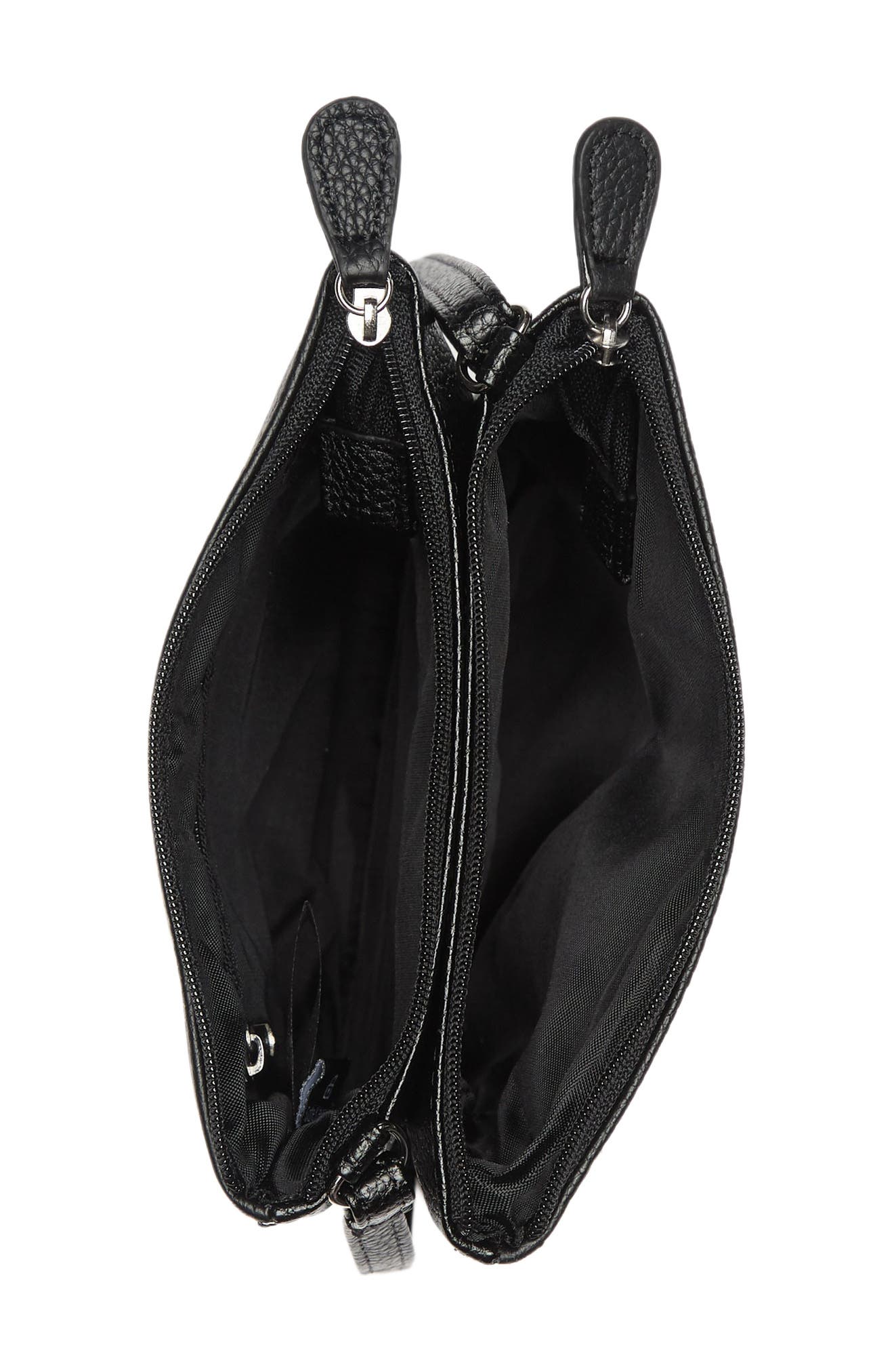 MUNDI SMALL LEATHER GOODS MUNDI Felicia Leather Crossbody Bag, Alternate, color, Black