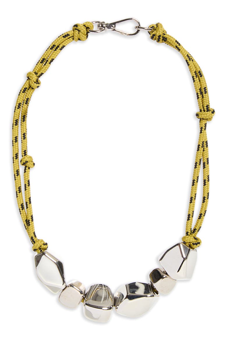 Stone Cord Necklace, Main, color, ACID/ BLACK NIKEL
