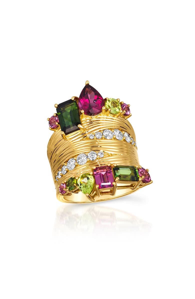 Hueb Amazonia Diamond & Semiprecious Stones Ring, Main, color, Yellow Gold