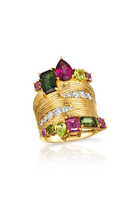 Amazonia Diamond 
Semiprecious Stones Ring