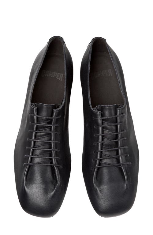 Camper Casi Myra Lace-up Leather Flats In Black