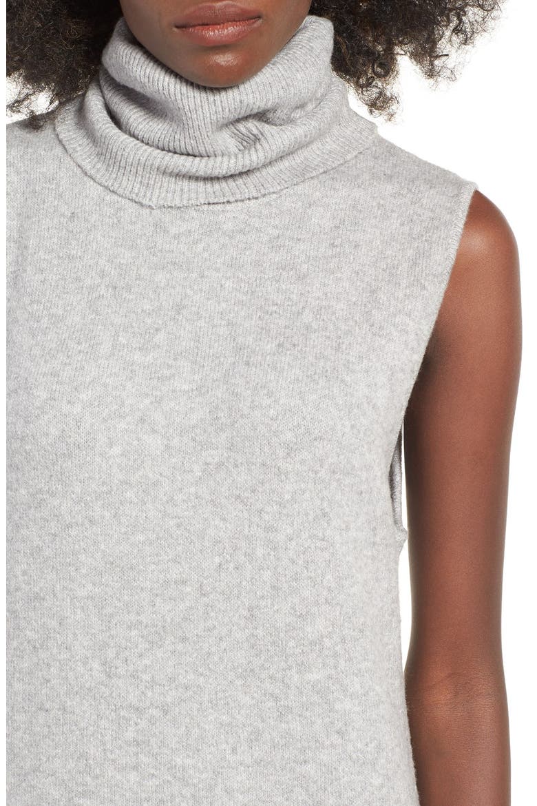 Sleeveless Turtleneck Knit Midi Dress, Alternate, color, GREY MEDIUM HEATHER