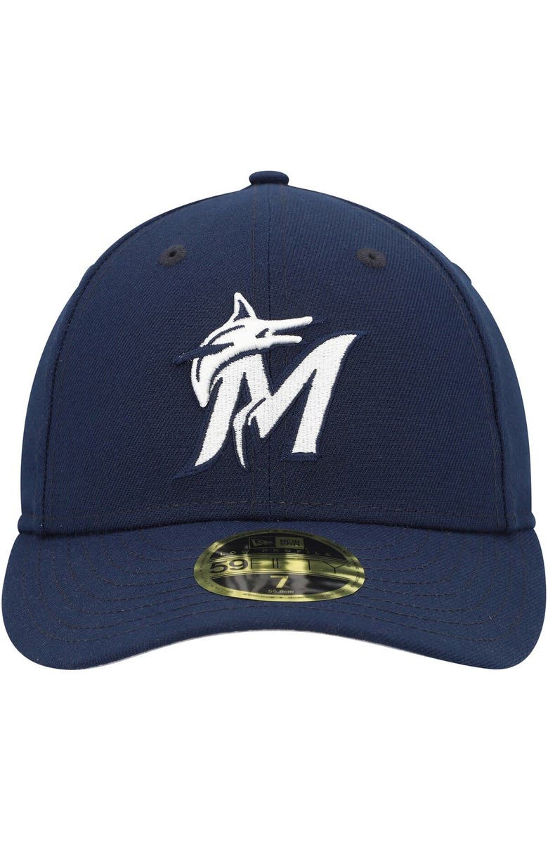 New Era Men's New Era Navy Miami Marlins Oceanside Low Profile 59FIFTY Fitted Hat, Alternate, color,