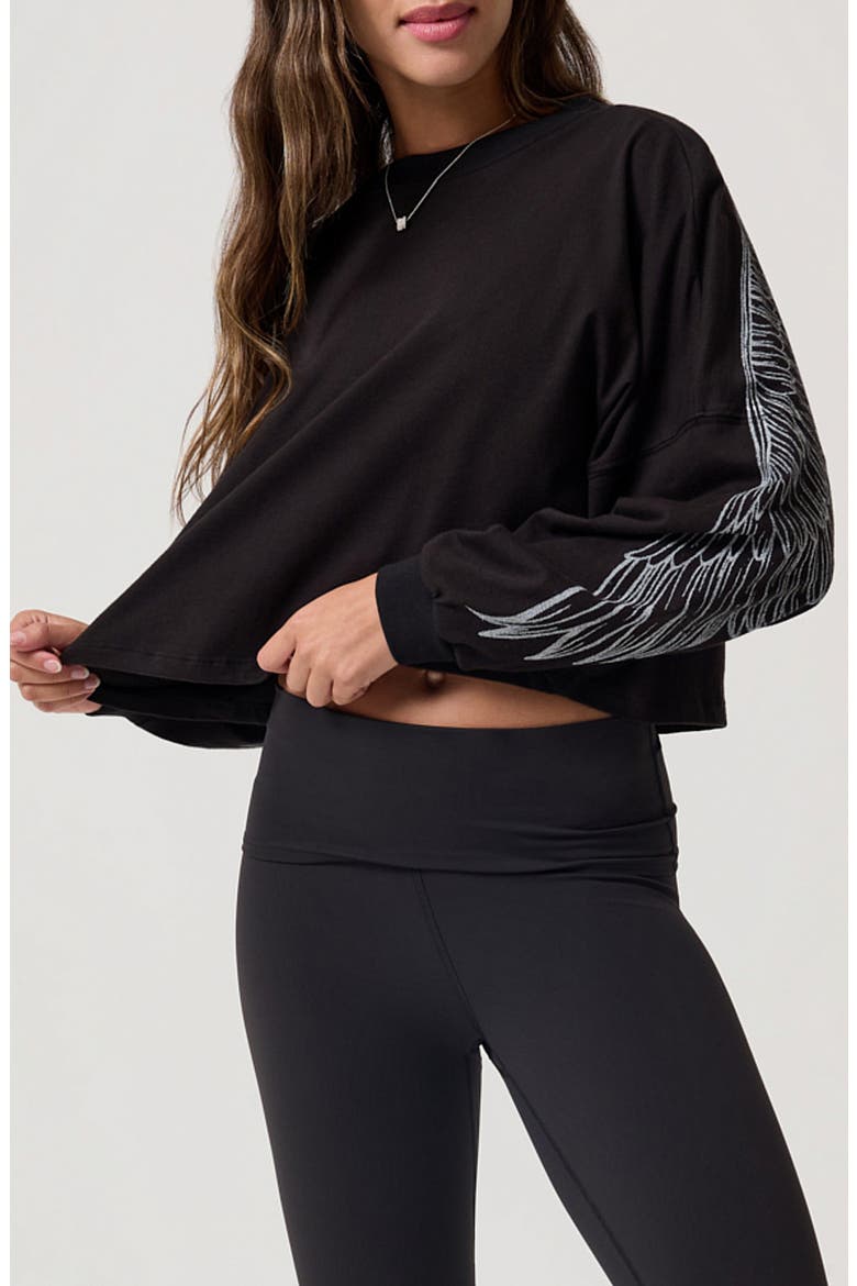 Halo Drift Liv Long Sleeve Graphic Tee, Main, color, BLACK