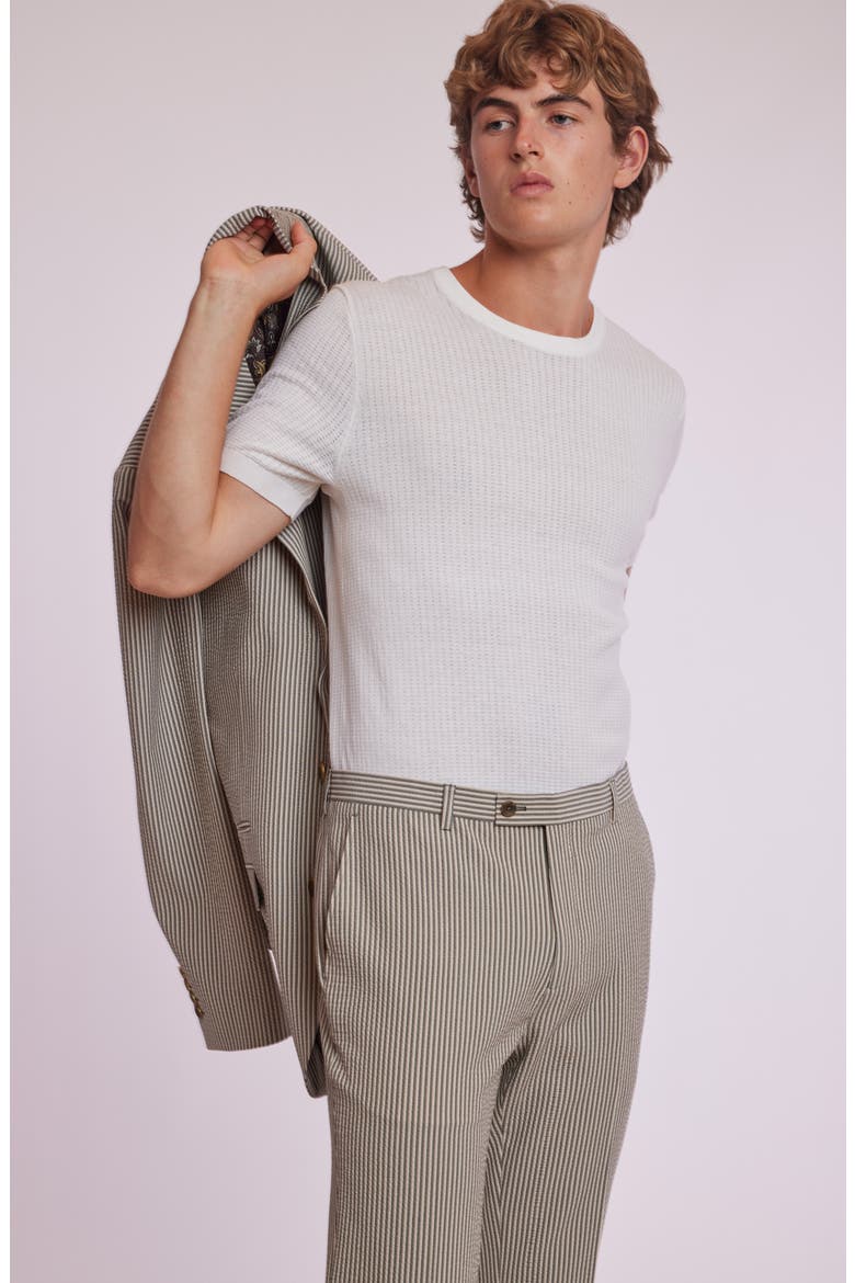 Dover Slim Fit Sport Coat, Alternate, color, GREY TAN CREAM SEERSUCKER