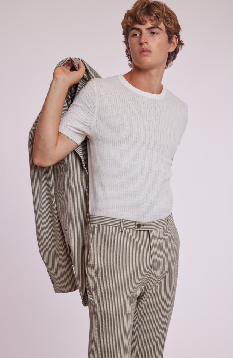 PAISLEY & GRAY Dover Slim Fit Sport Coat, Alternate, color, Grey Tan Cream Seersucker