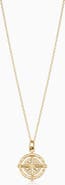 Oradina 14K Gold Compass Rose Pendant Necklace