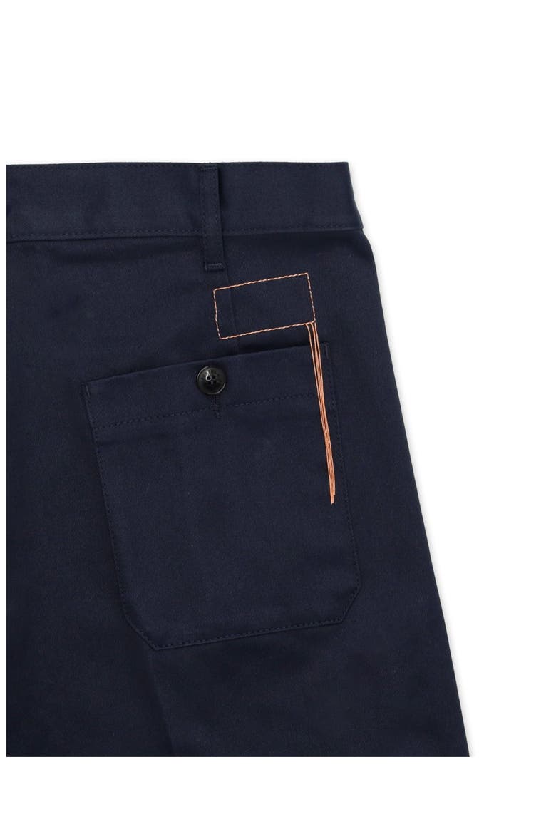 Cotton Gabardine Trousers with Pleats, Alternate, color, Blue