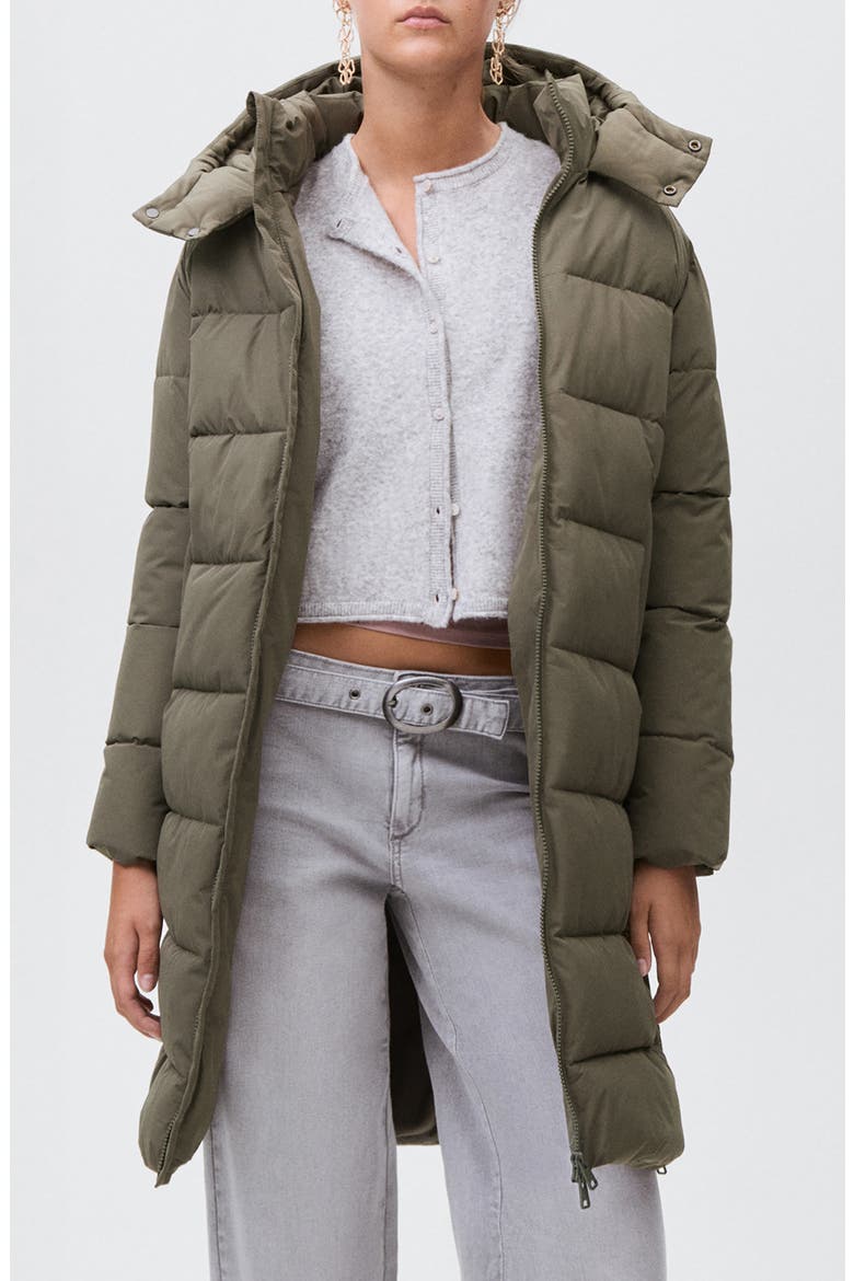 Hooded Puffer Coat, Main, color, KHAKI GREEN