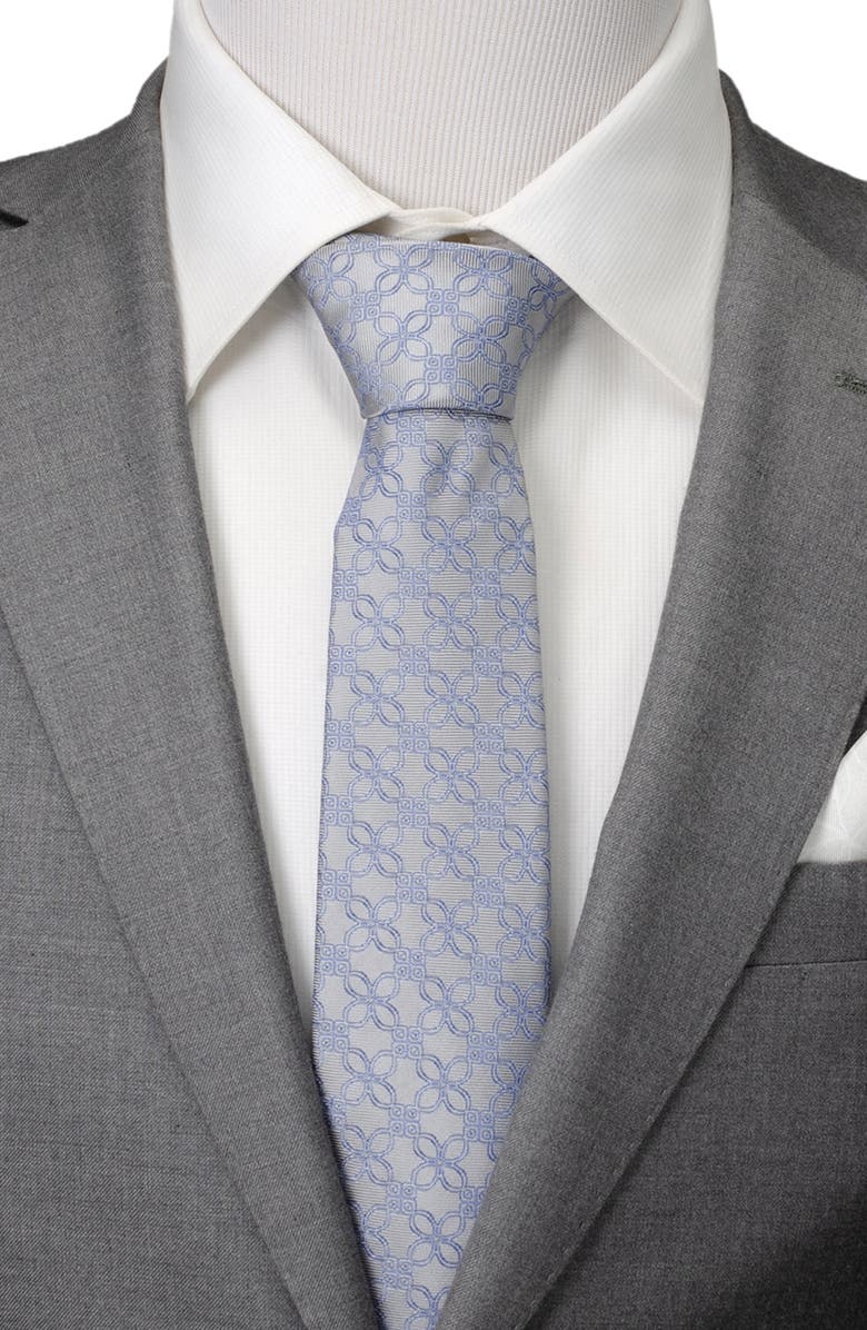 Cufflinks, Inc. Grey Art Deco Silk Tie, Alternate, color, Gray