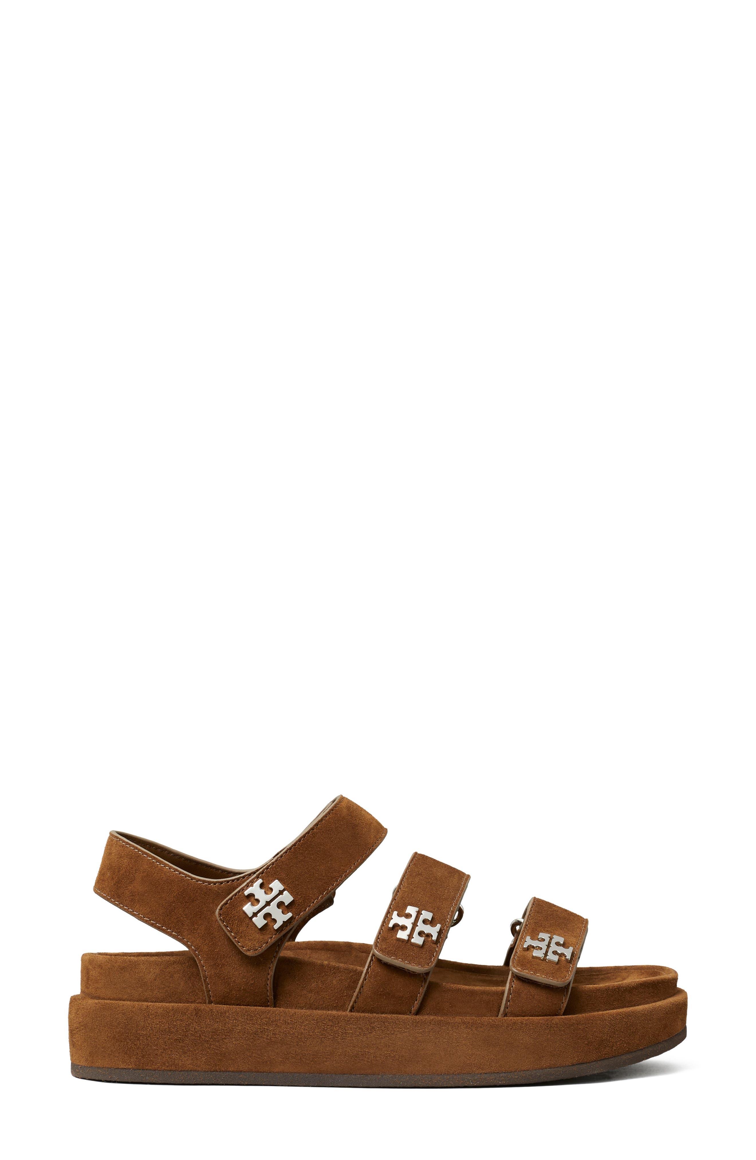 Kira Slingback Platform Sport Sandal, Alternate, color, COGNAC BROWN / SILVER