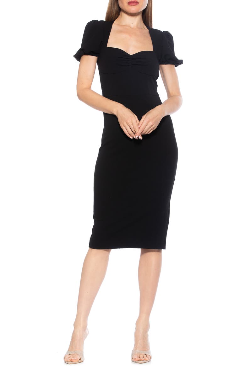 Alexia Admor Micaela Sweetheart Neck Sheath Dress, Main, color, Black