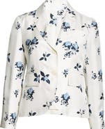 Thom Browne Rose Print Fit 3 Silk Twill Blazer