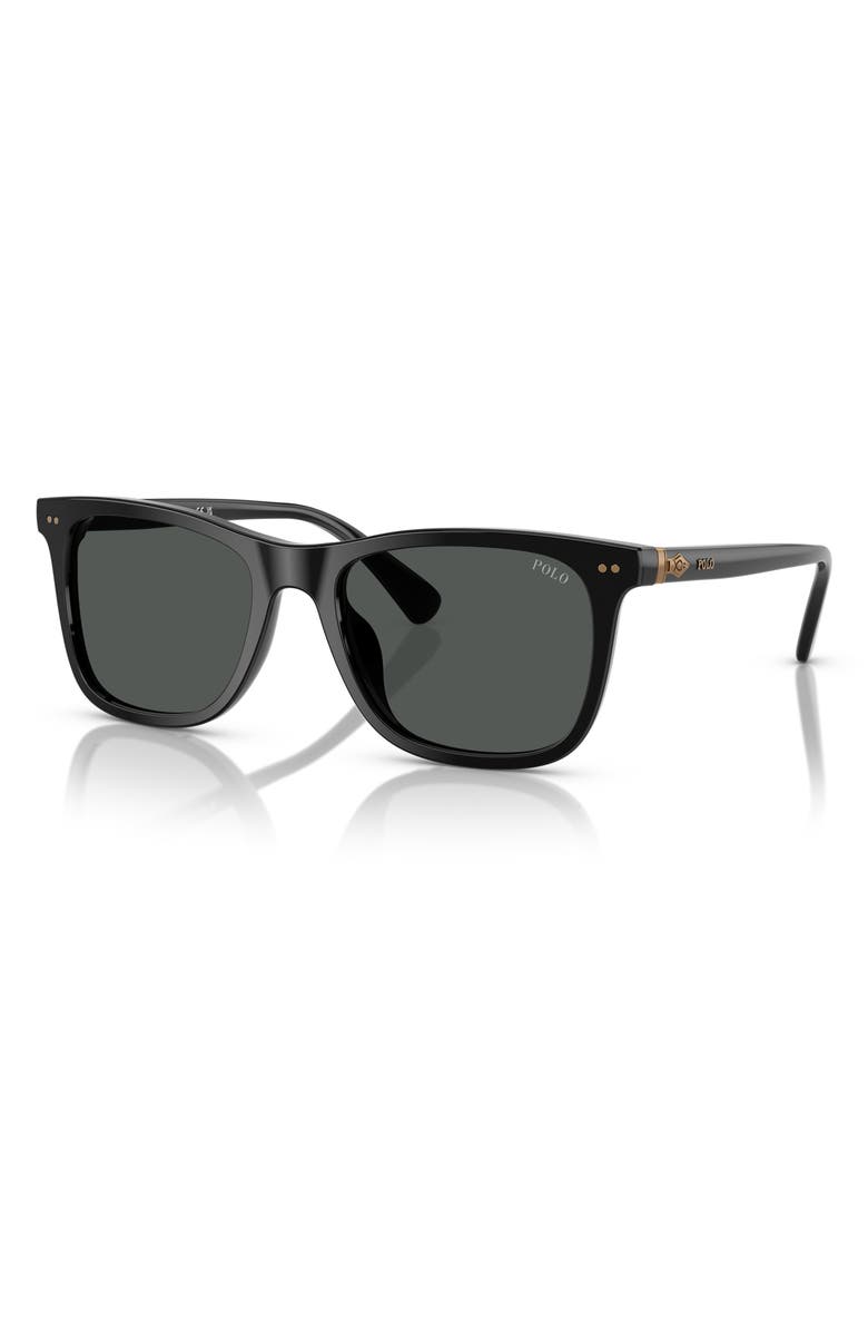 Polo Ralph Lauren 55mm Square Sunglasses, Alternate, color, Shiny Black
