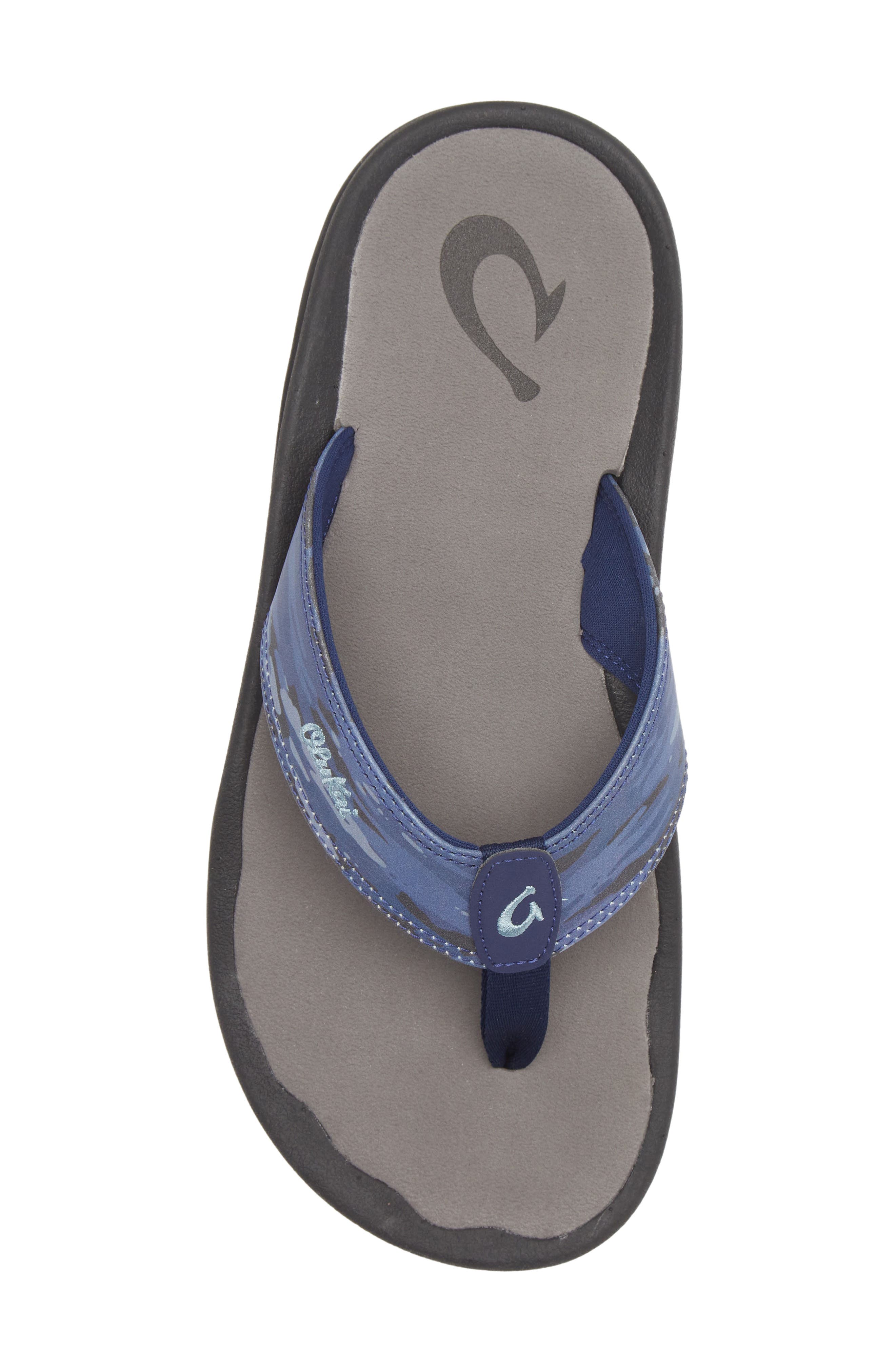 OluKai Ohana Flip Flop, Alternate, color, Trench Blue / Wai Camo