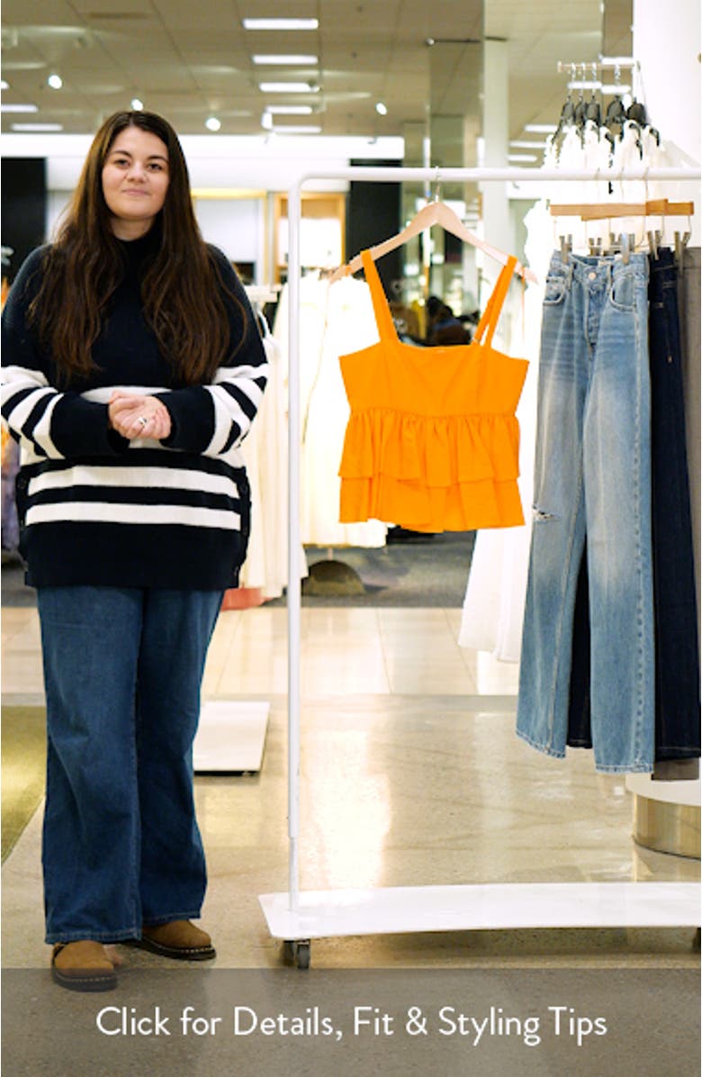 Lilwen Tiered Smocked Cotton Blend Top, sales video thumbnail