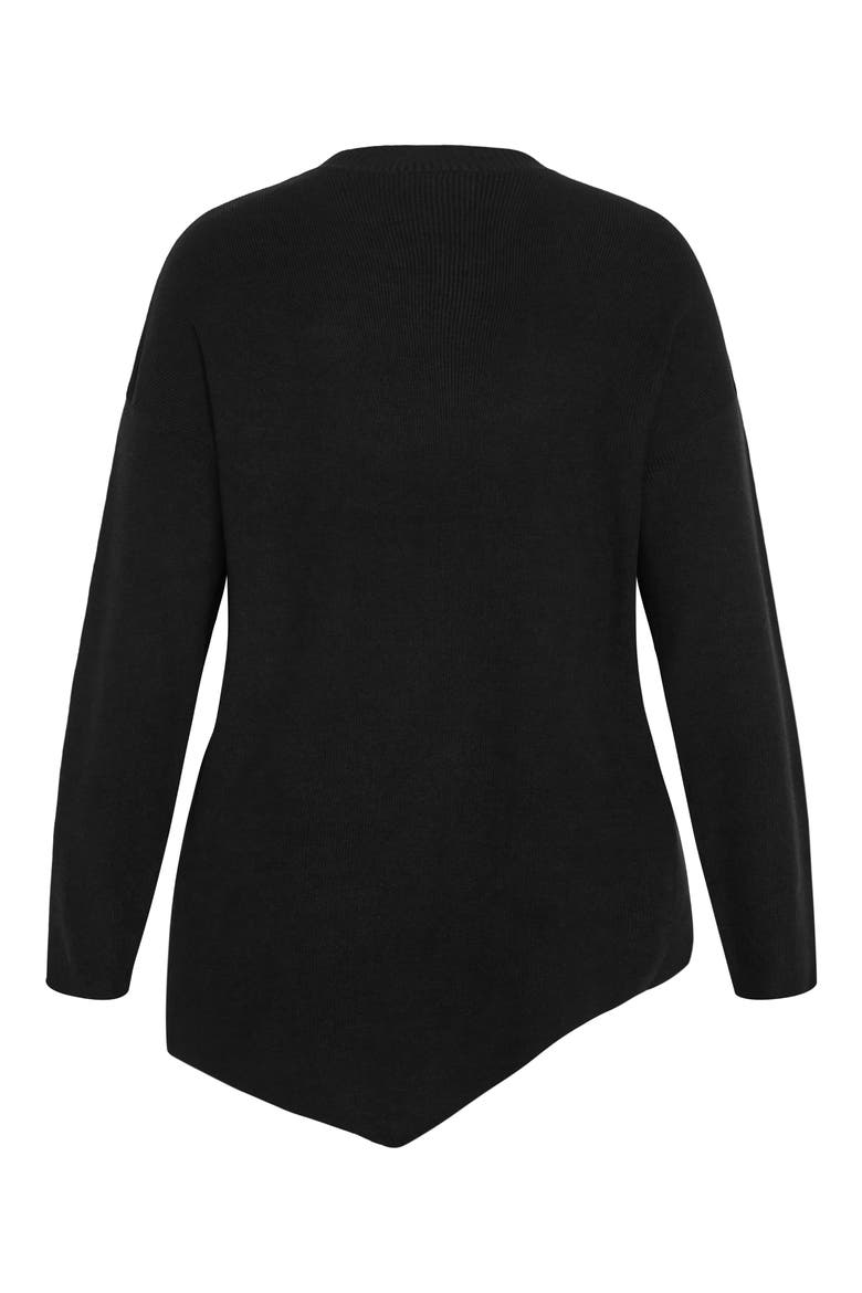 Madison Mock Neck Asymmetric Sweater, Alternate, color, BLACK