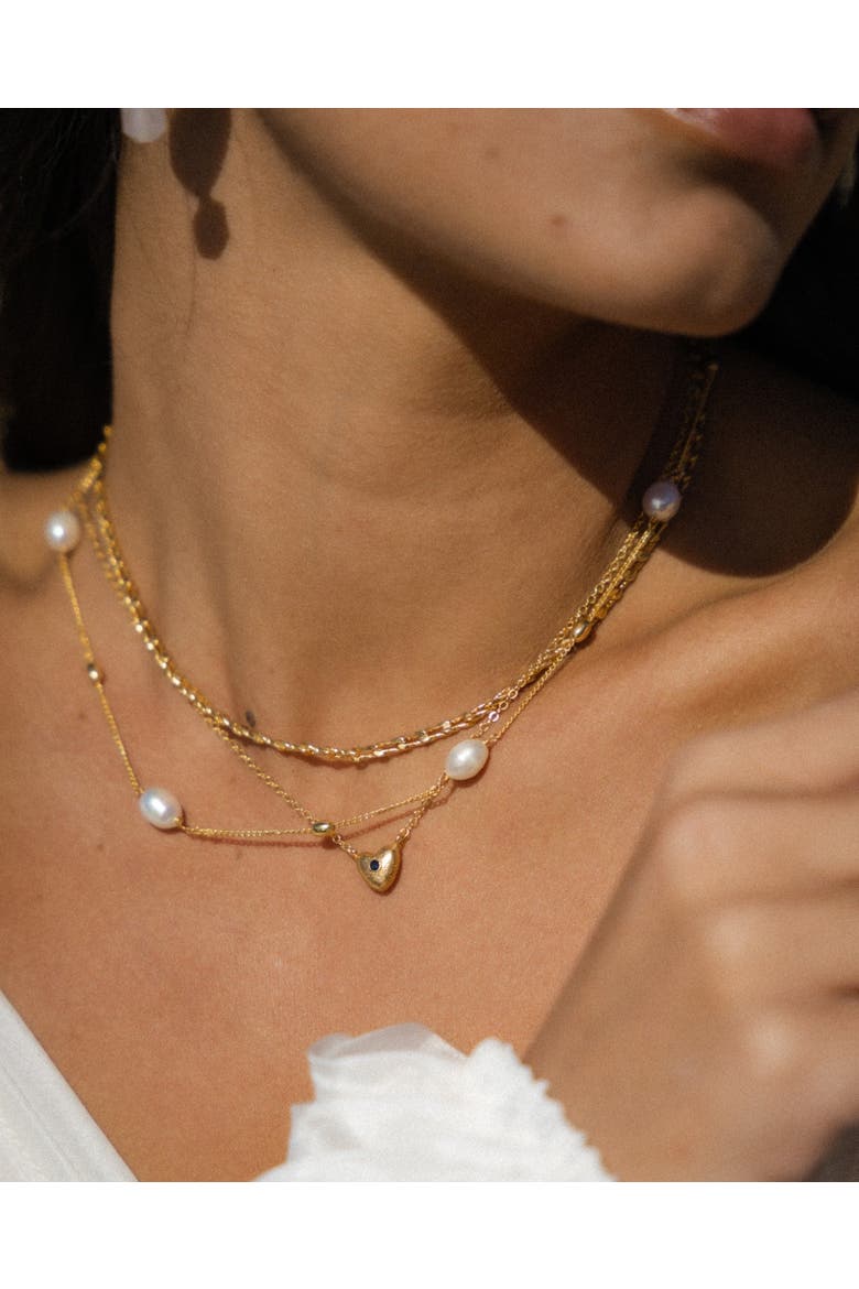 Lyra Pearl Beaded Necklace, Alternate, color, Gold