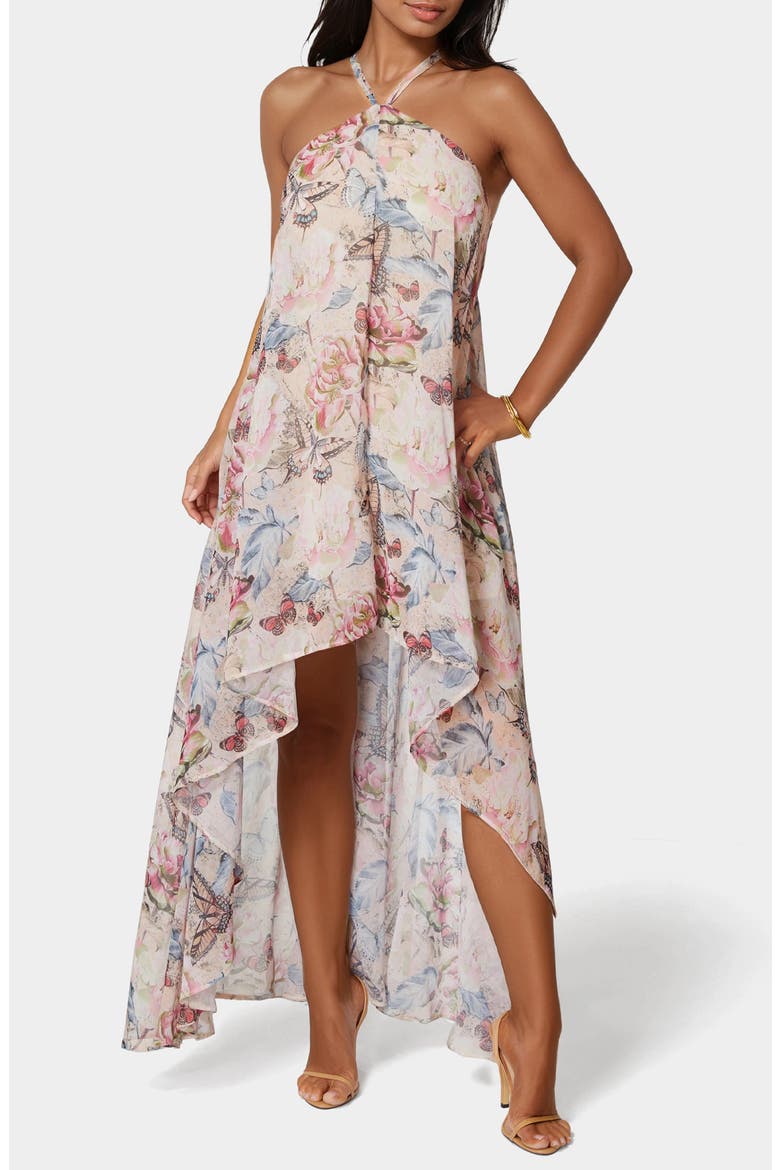 Strappy High/Low Maxi Dress, Main, color, PINK MULTI
