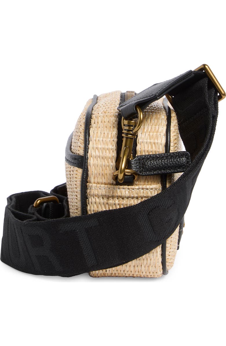 Kurt Geiger London Chiswick Raffia Camera Bag, Alternate, color, Tan/ Black Combo