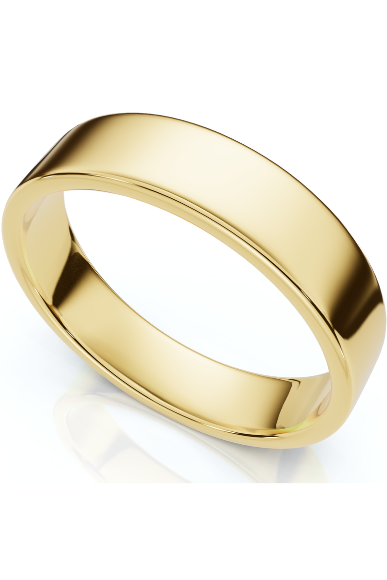 5mm Flat High Polished Wedding Band 14K Gold, Main, color, Rose Gold
