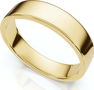 Bliss Diamond 5mm Flat High Polished Wedding Band 14K Gold