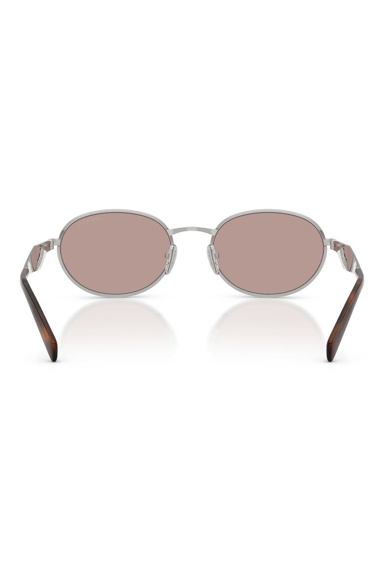 PR D57S 54mm Oval Sunglasses, Alternate, color, SILVER / LIGHT PURPLE BROWN