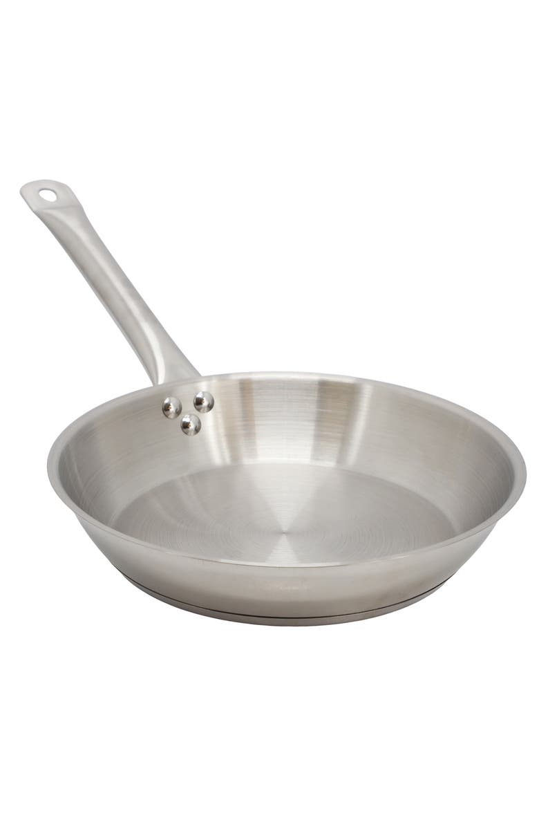 Megachef Professional Kitchen 11 Inch Round Stainless Steel Fry Pan, Main, color, Silver