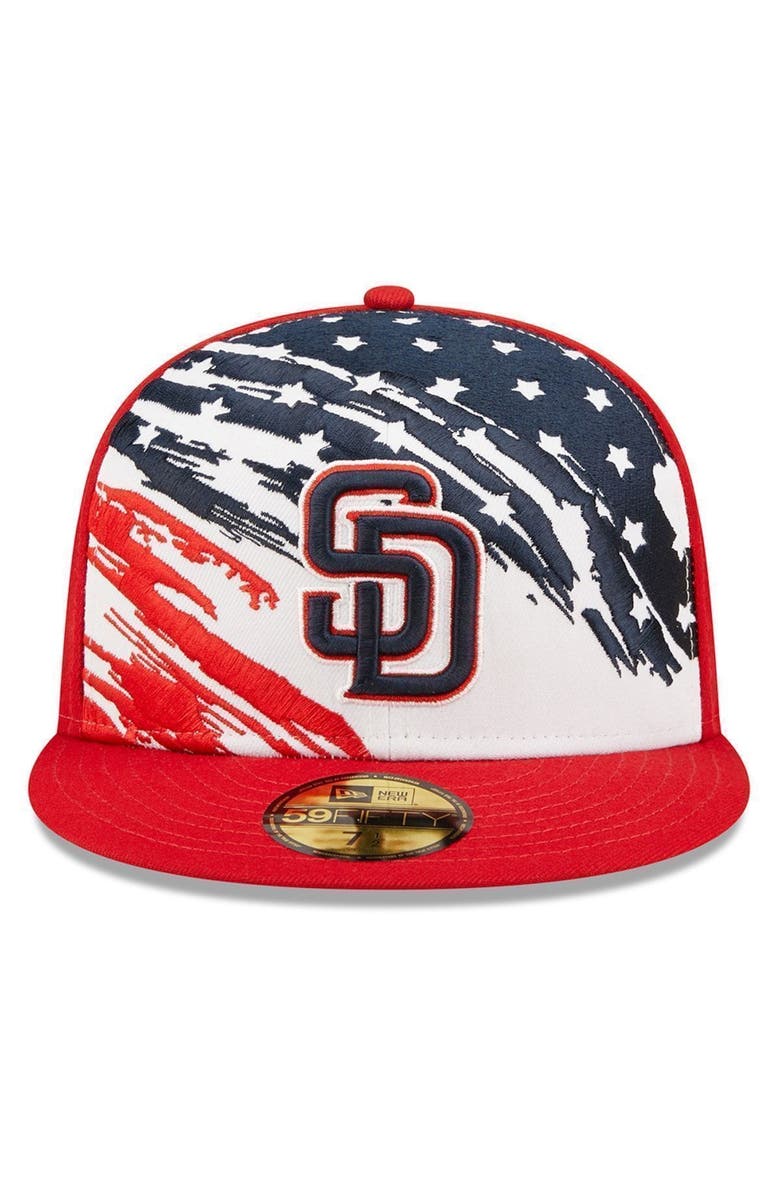 New Era Men's New Era Red San Diego Padres 2022 4th of July On-Field 59FIFTY Fitted Hat, Alternate, color,