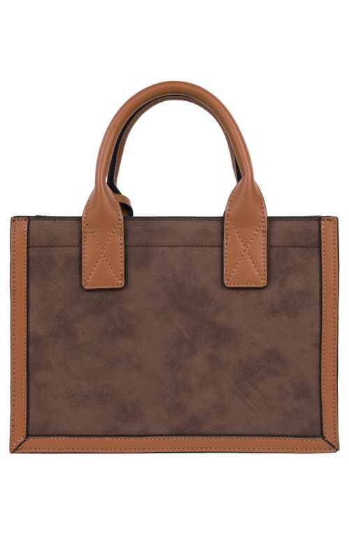 True Religion Top Handle Box Tote Bag In Brown