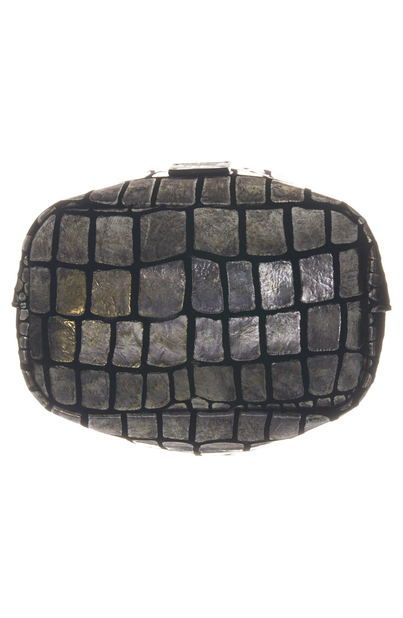 TOM FORD Metallic Croc Embossed Leather Bucket Bag, Alternate, color, 