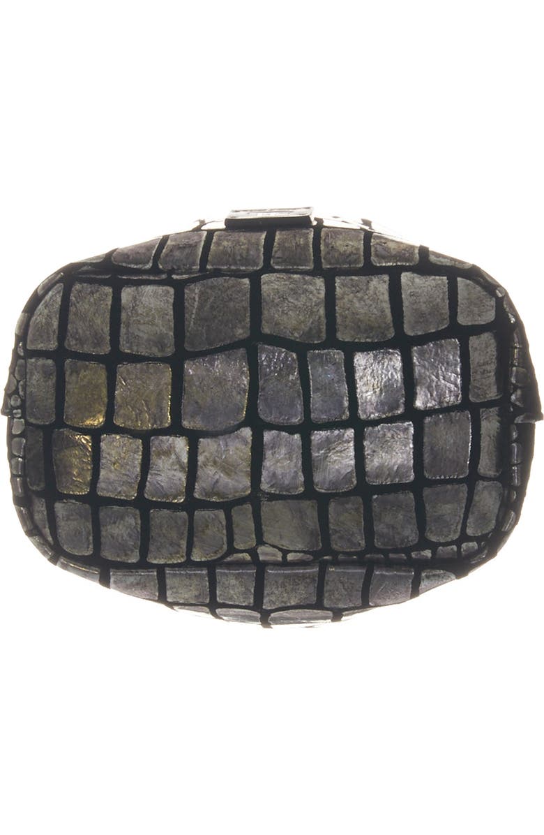 TOM FORD Metallic Croc Embossed Leather Bucket Bag, Alternate, color,