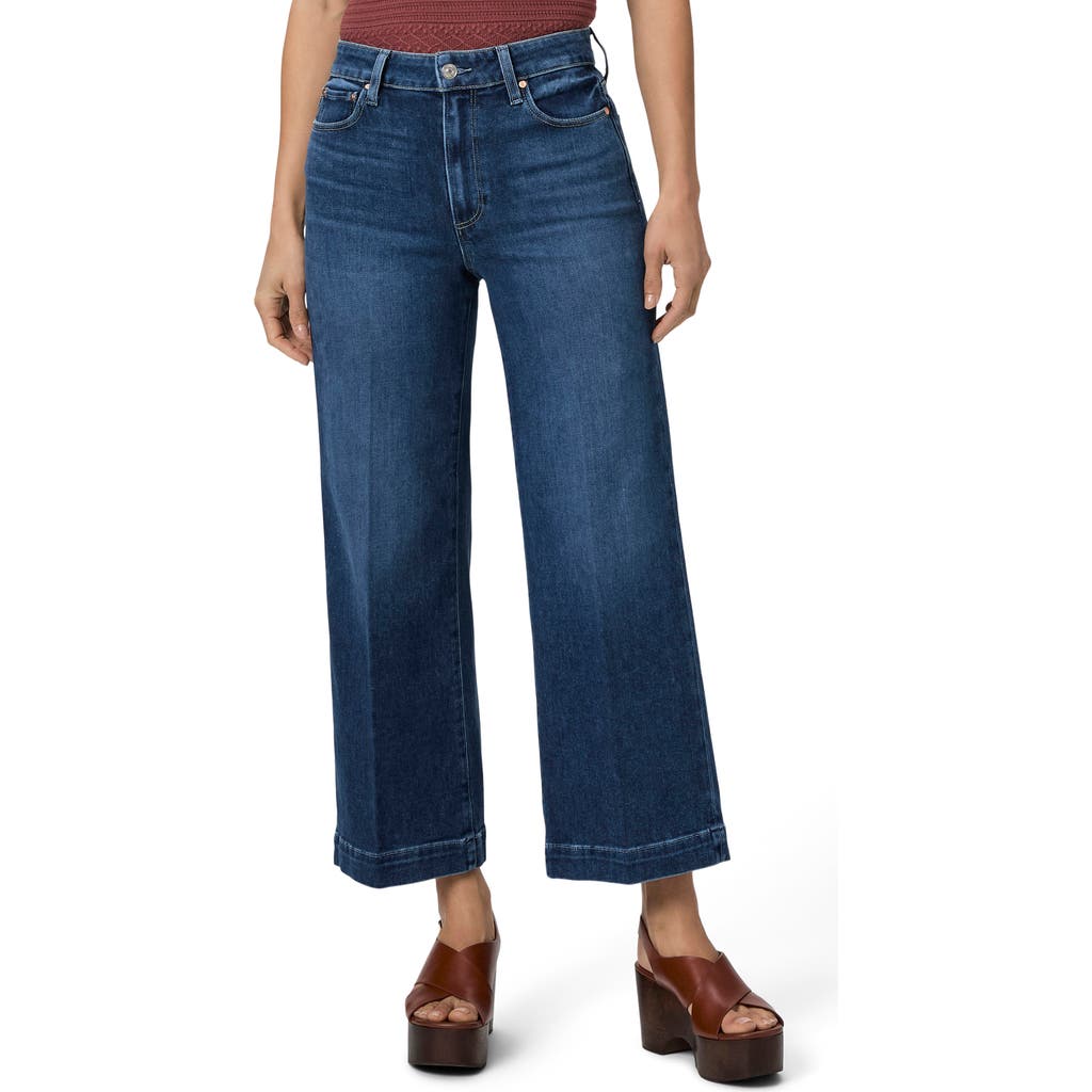 Paige Anessa High Rise Cropped Wide Leg Jeans In Kindered In Kindred