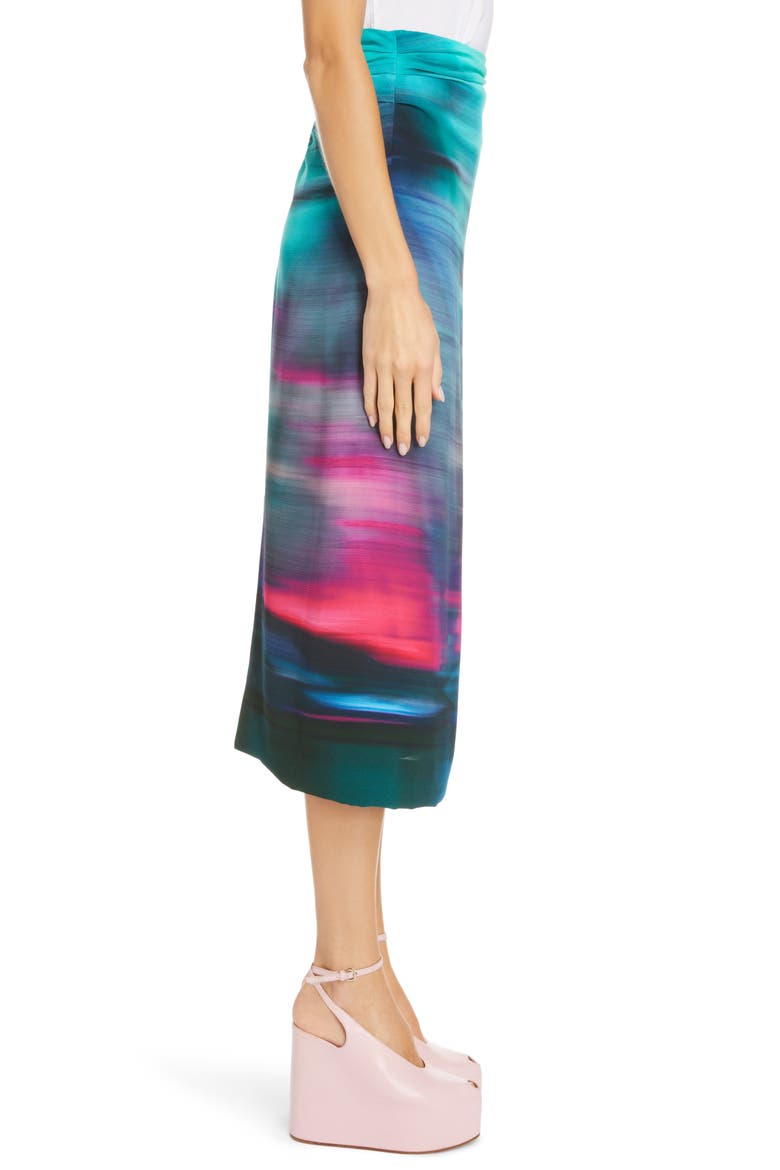 Stanley Ferris Wheel Print Pencil Skirt, Alternate, color, TURQUOISE 503