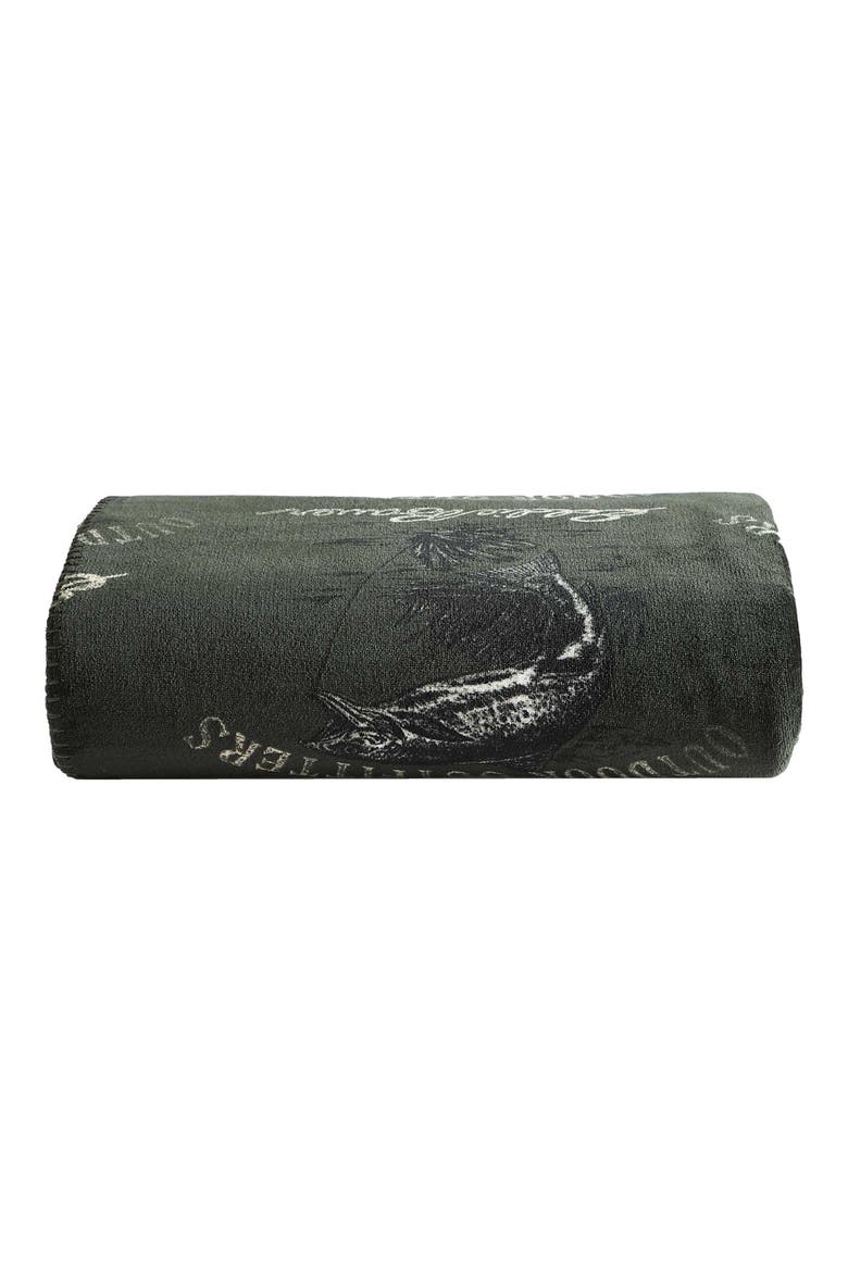 Flying Fish Reversible Flannel Blanket, Main, color, BLACK MULTI