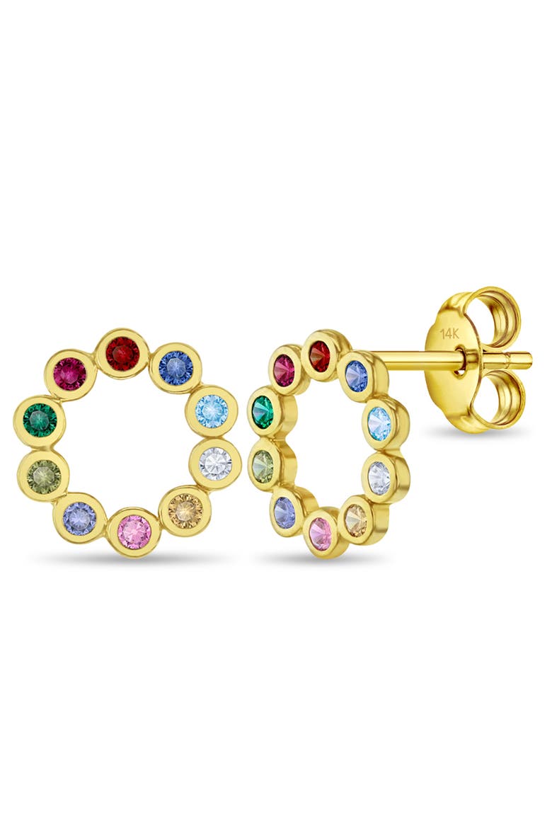 14k Multicolored Openwork Girl Earrings, Main, color, Multi-Color