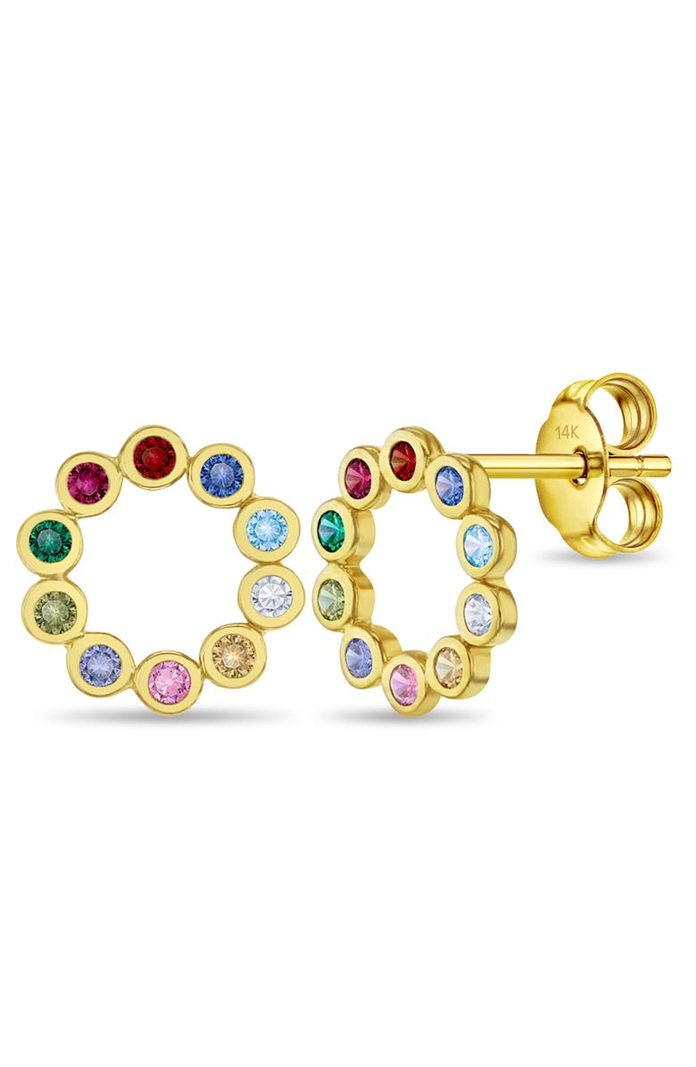 In Season Jewelry 14k Multicolored Openwork Girl Earrings, Main, color, Multi-Color