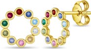 In Season Jewelry 14k Multicolored Openwork Girl Earrings