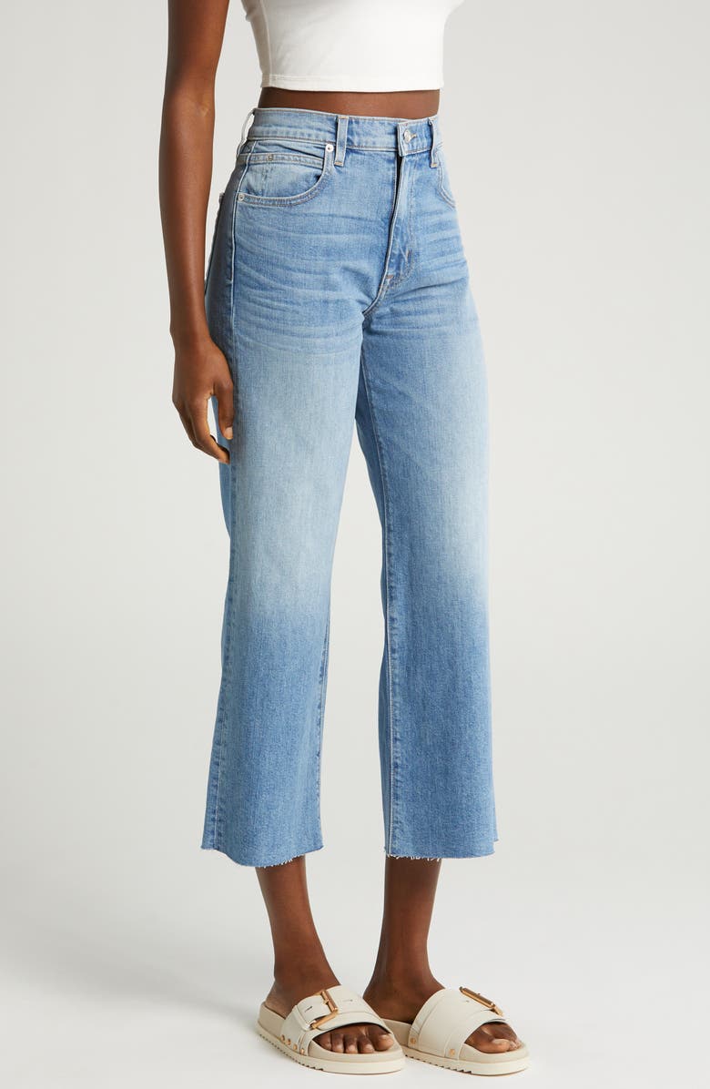 SLVRLAKE Grace Raw Hem High Waist Crop Wide Leg Jeans, Alternate, color, California Dream