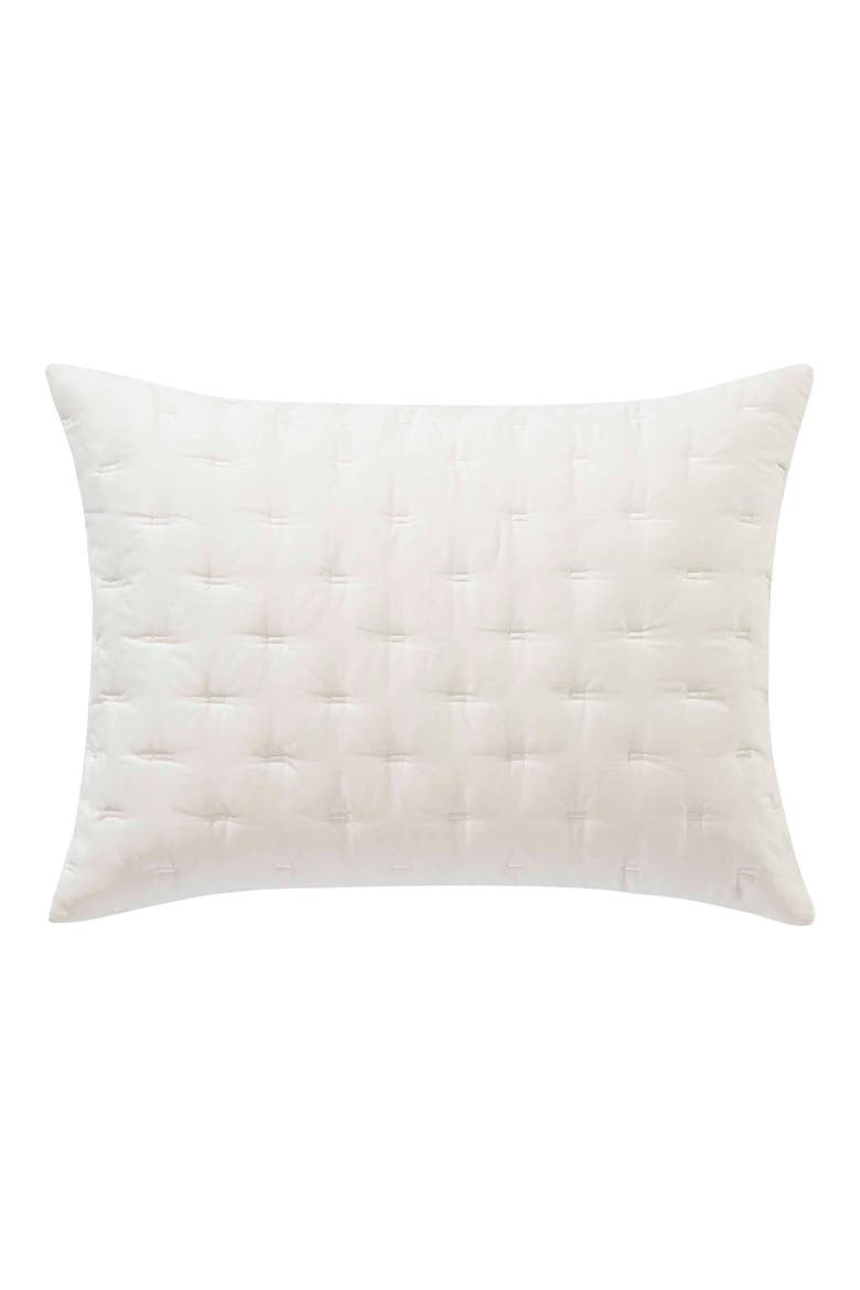 Luster Quilted Sateen Sham, Main, color, WHITE