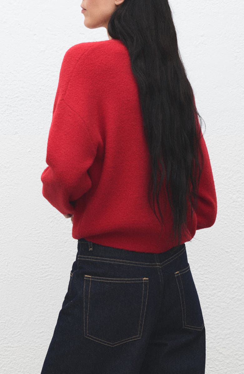 MANGO Knit Crewneck Sweater, Alternate, color, Red