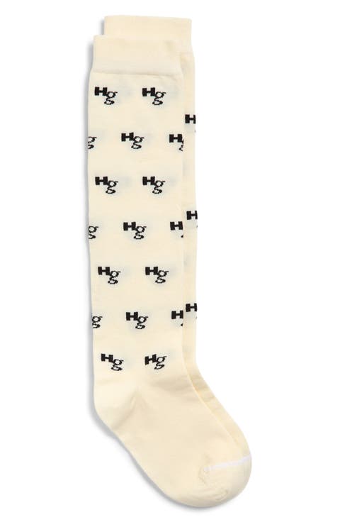 Logo Jacquard Knee High Socks