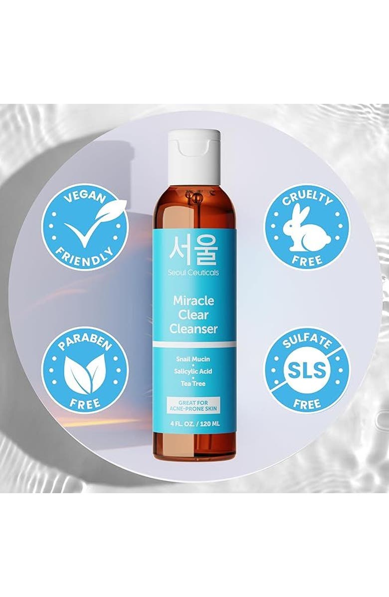 Seoul Ceuticals Miracle Clear Korean Snail Mucin Cleanser, Alternate, color, Clear