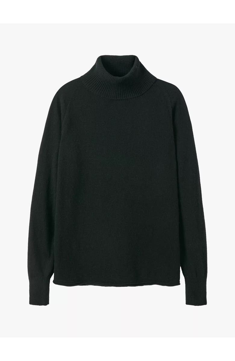 Celtic & Co. Geelong Wool Slouch Turtleneck Sweater, Alternate, color, Black