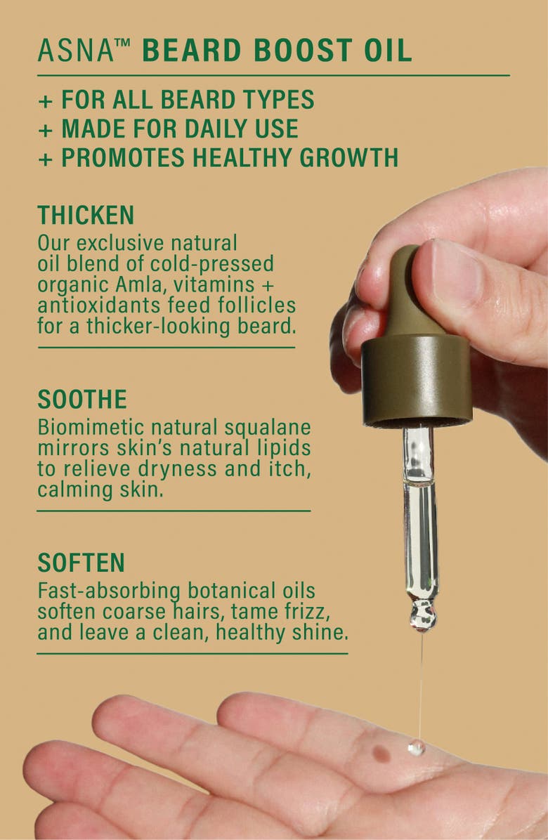 ASNA Beard Boost Oil for Thickening, Anti-Itch, Softening, Alternate, color, NO COLOR